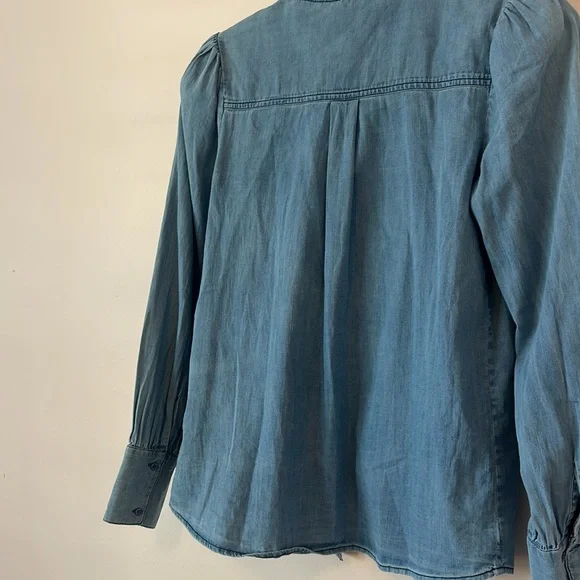 Ruffled Denim Shirt by Jolie Jolie - Picture 5 of 6